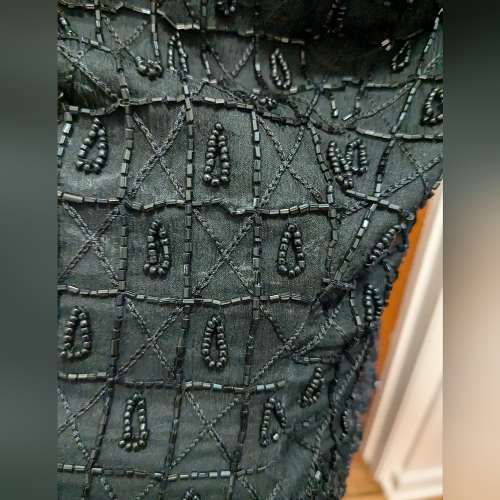 Black Beaded Tank by Papell Boutique Evening Large - Picture 11 of 15